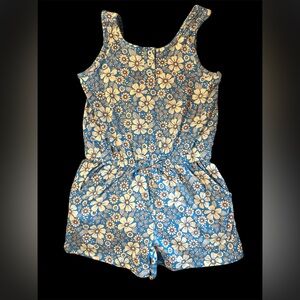 NWT Cat & Jack blue flowered romper Girls Medium 8